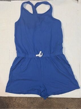 Cat & Jack Royal Blue Girls' Tank Romper with Drawstring